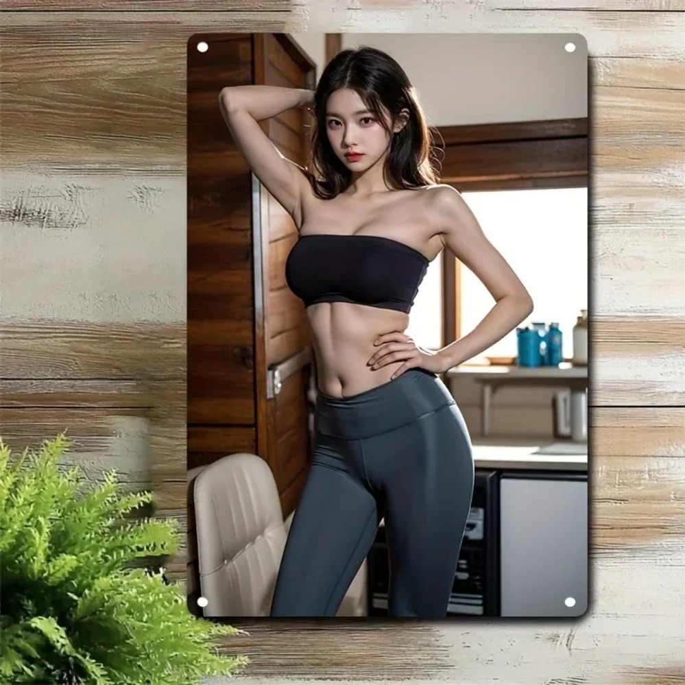 Home Gym Minimalist - Placa de Parede Metálica Moderna Minimalista,