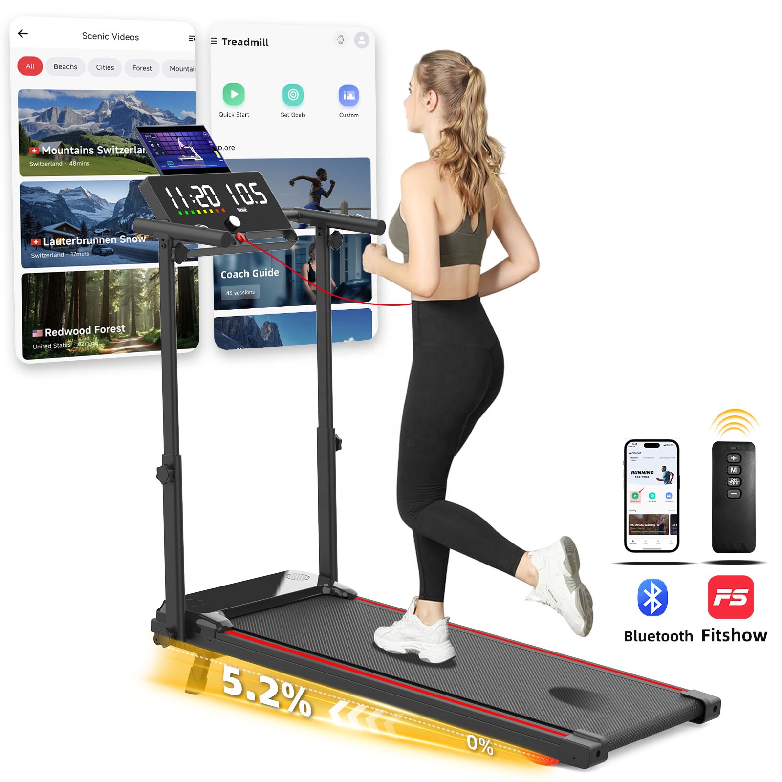 Home Gym Electric Machine - Esteira Dobrável de Baixo Preço, Portátil,