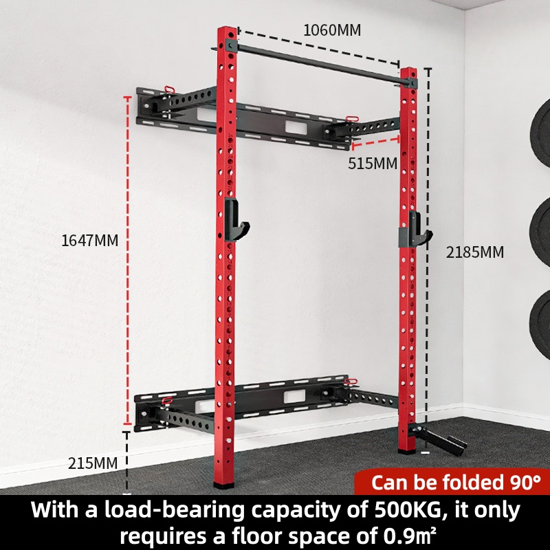 Home Gym Folding Rack - Suporte de Força Ajustável Dobrável de