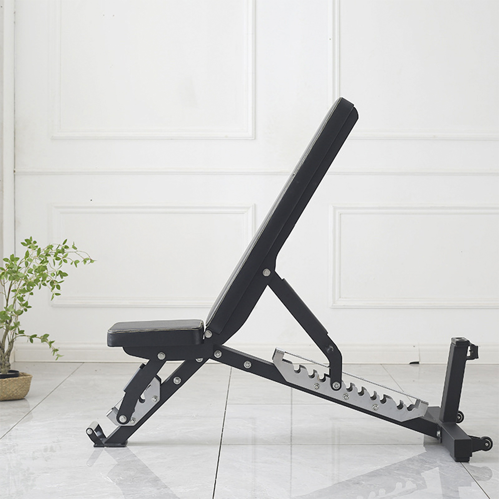 Home Gym Foldable - Haltere plano dobrável comercial, bancos ajustáveis,